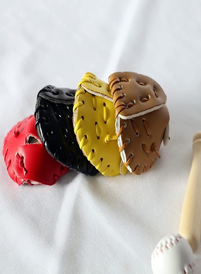 aoukoslt 3Pcs Set Khaki Dollhouse Baseball, 1/12 Scale Miniature Accessories, Wood Miniature Baseball Glove Set for Dollhouse Scene, Decorations - Image 3